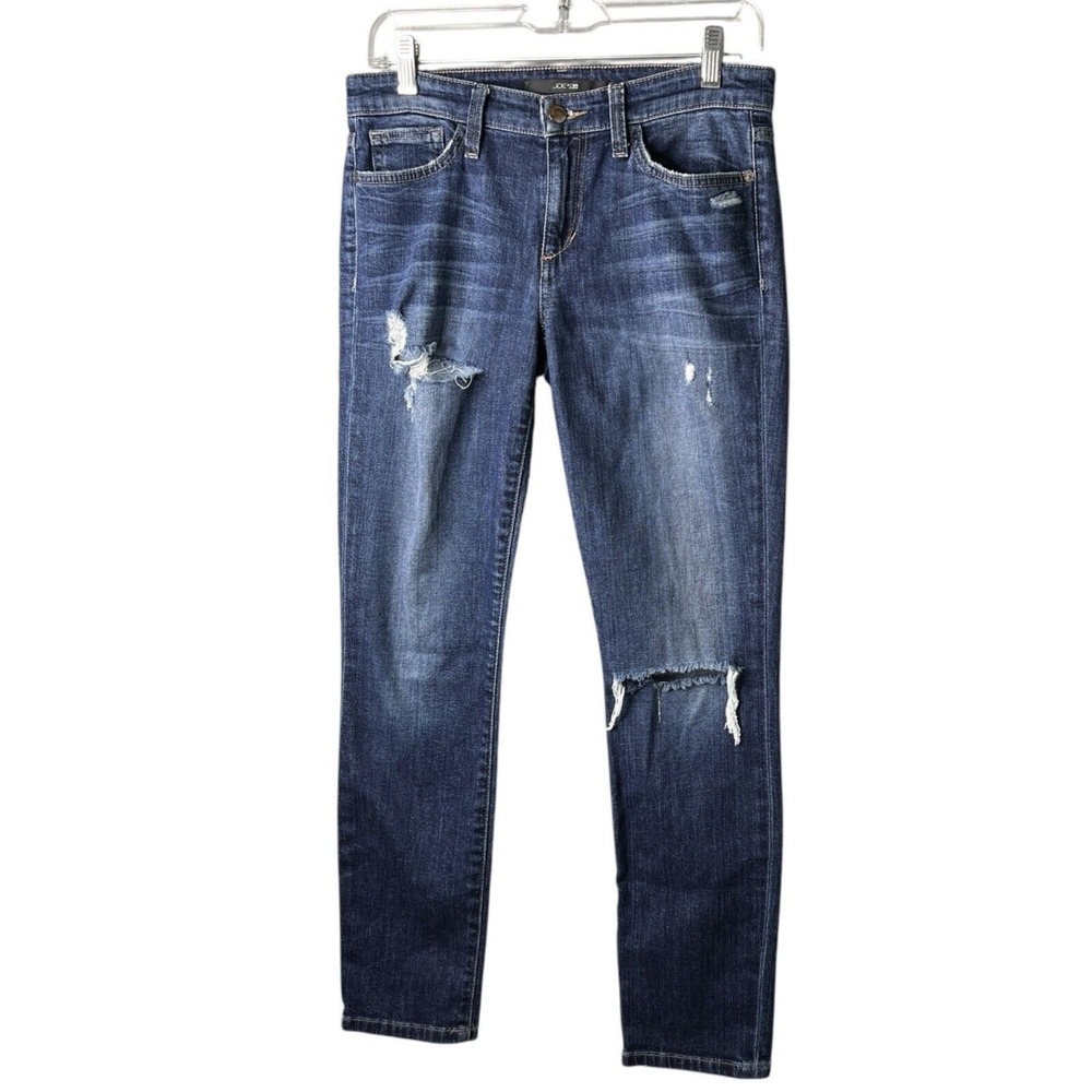 Joe's Jeans Lucille Skinny Ankle Womens 28 x 27 Blue Distressed Denim Stretch